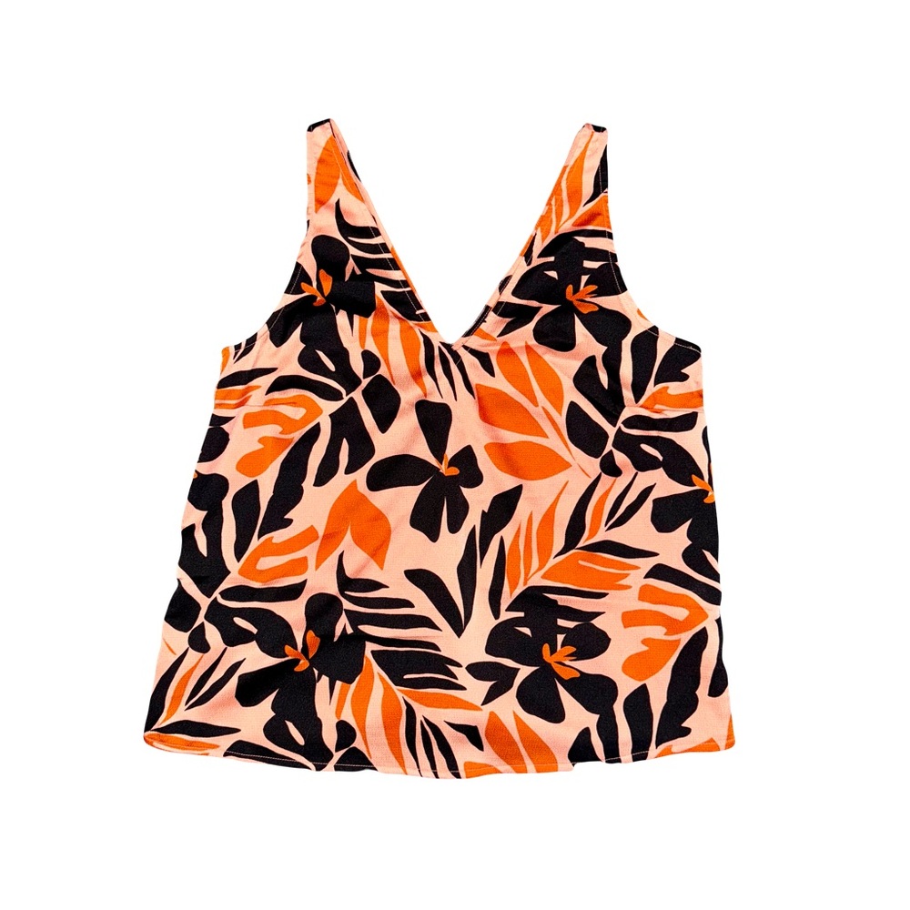 NWOT OLD NAVY ORANGE FLORAL TANK-TOP // SIZE XS🧡